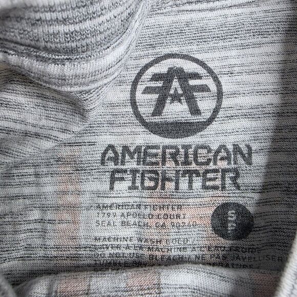 American Fighter Size Medium Long Sleeve Men's Gray Red AOP - Picture 6 of 9